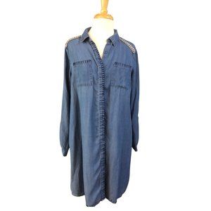 New Directions Size L Lightweight Denim Long Shirt, Dress or Jacket